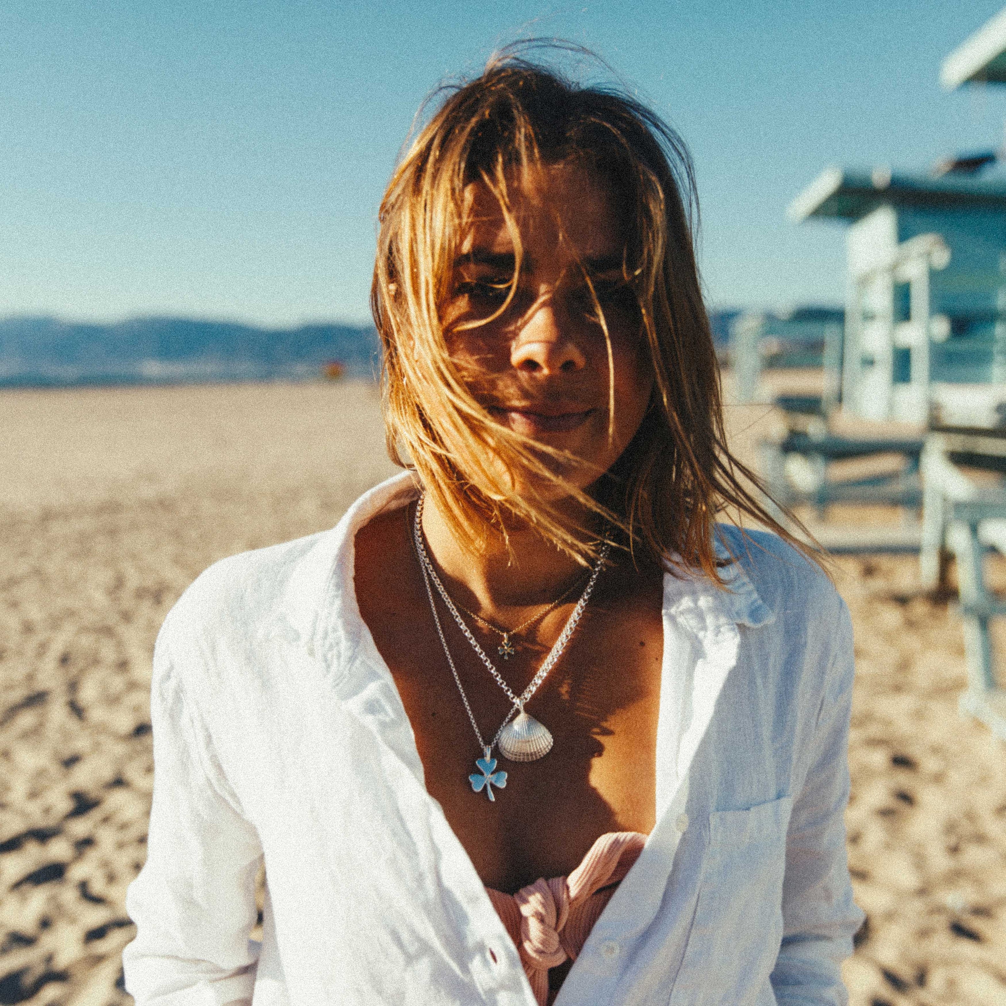 Silver Large Shamrock Necklace