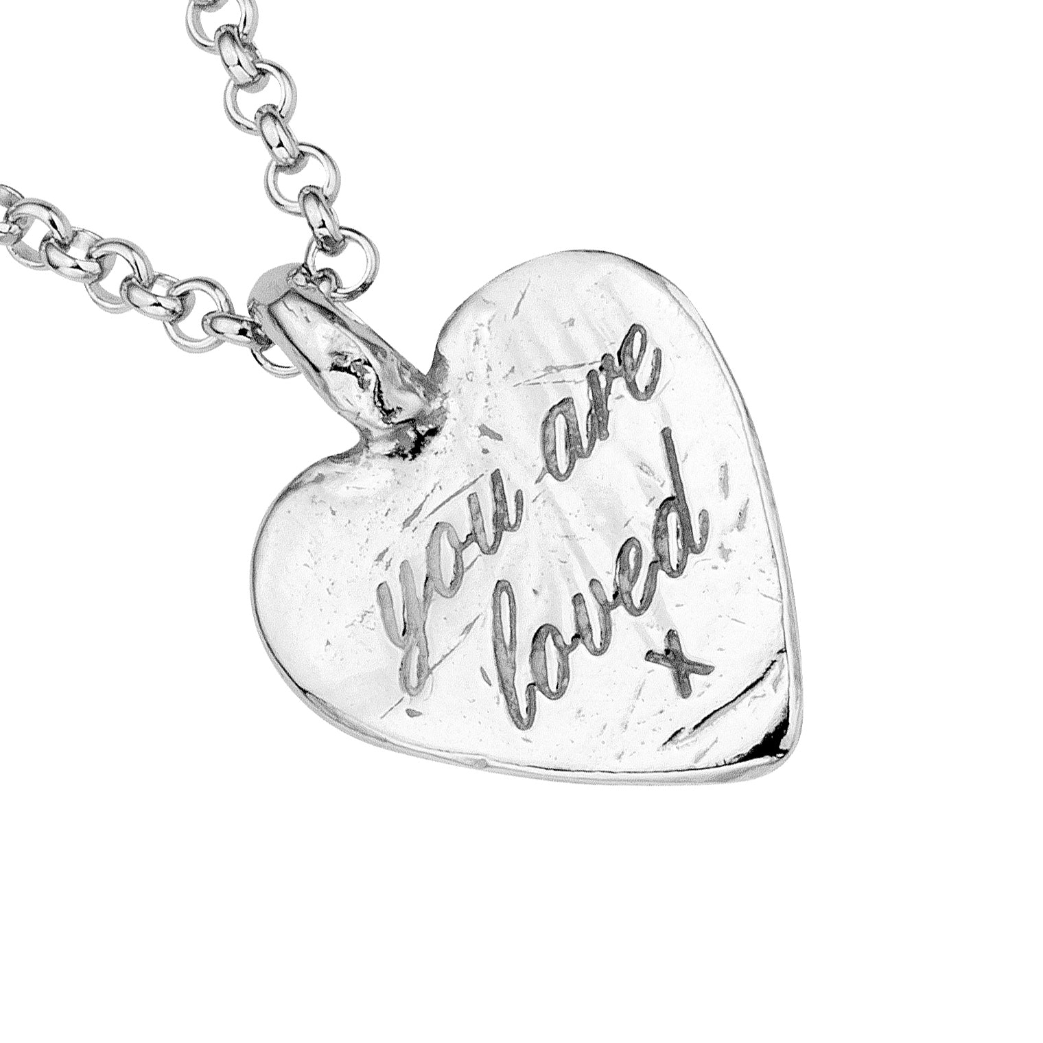 White Gold Medium You Are Loved Necklace